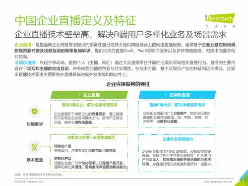 iR--2020中国企业直播应用场景趋势研究报告