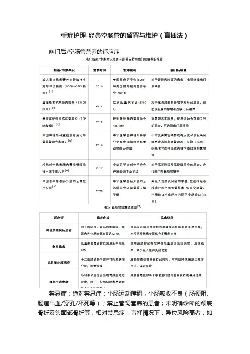 重症护理-经鼻空肠管的留置与维护（盲插法）