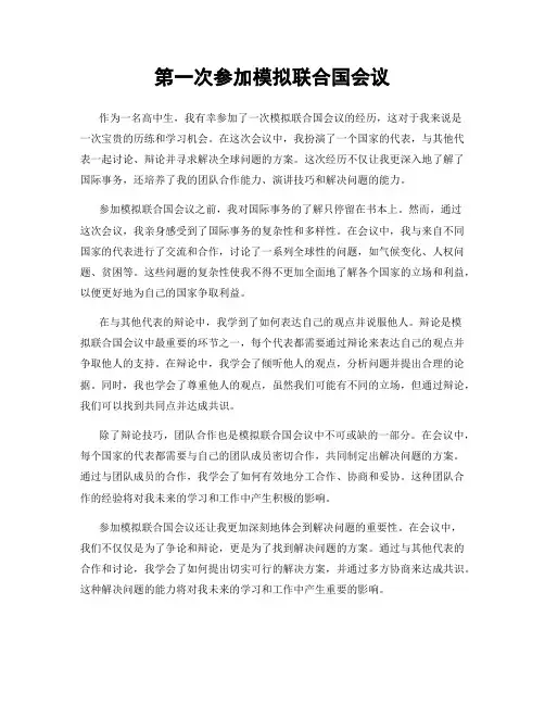 第一次参加模拟联合国会议