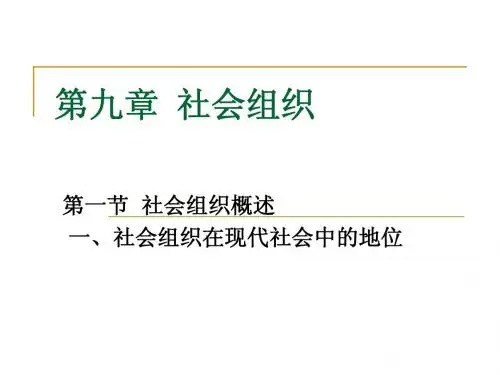 第九章  社会组织