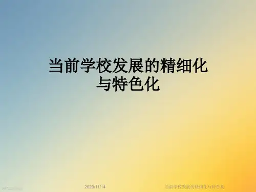 当前学校发展的精细化与特色化