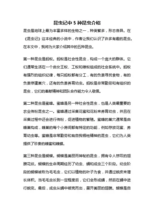 昆虫记中5种昆虫介绍