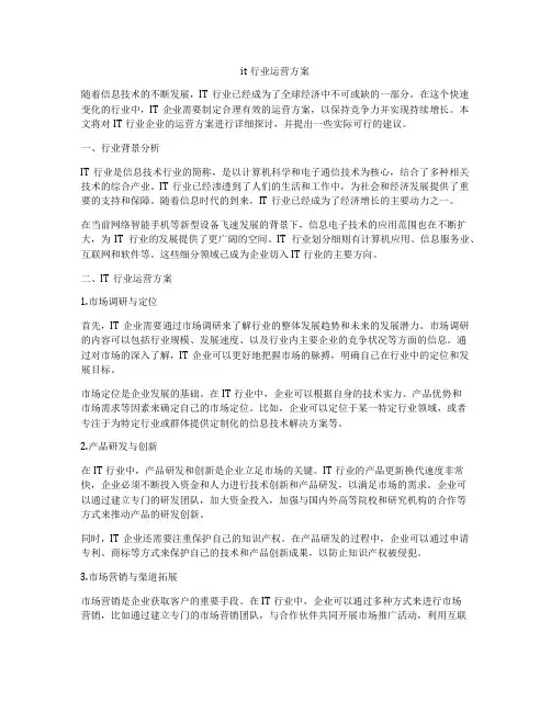 it行业运营方案