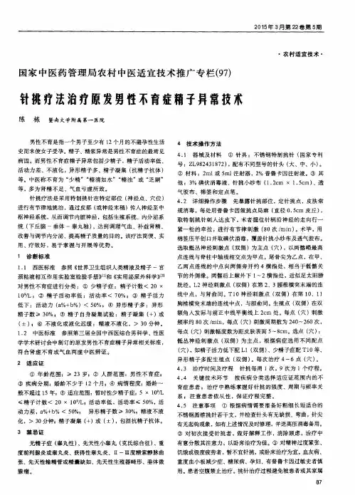 国家中医药管理局农村中医适宜技术推广专栏(97) 针挑疗法治疗原