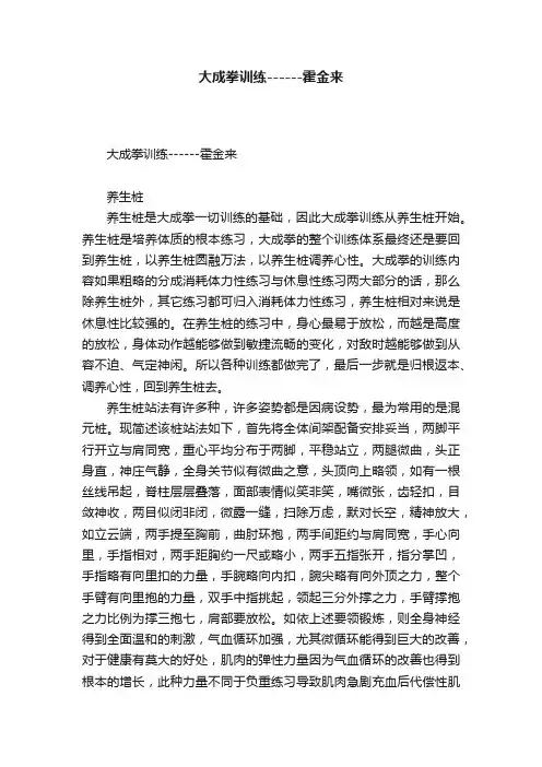 大成拳训练------霍金来