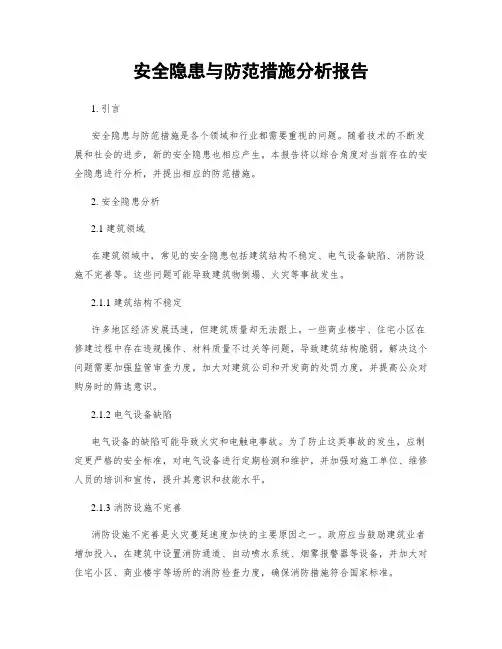 安全隐患与防范措施分析报告