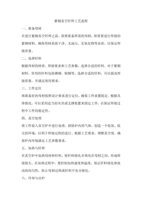 紫铜真空钎焊工艺流程