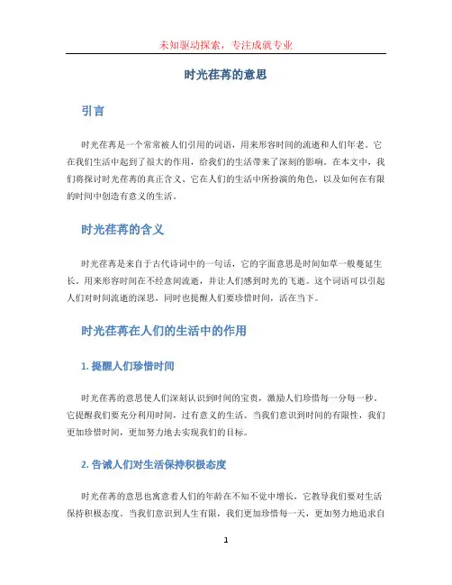 时光荏苒的意思