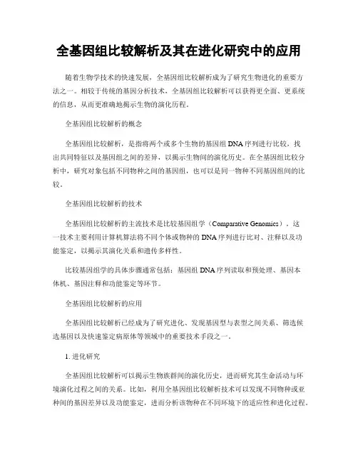 全基因组比较解析及其在进化研究中的应用