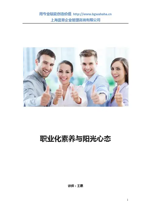职业化素养与阳光心态