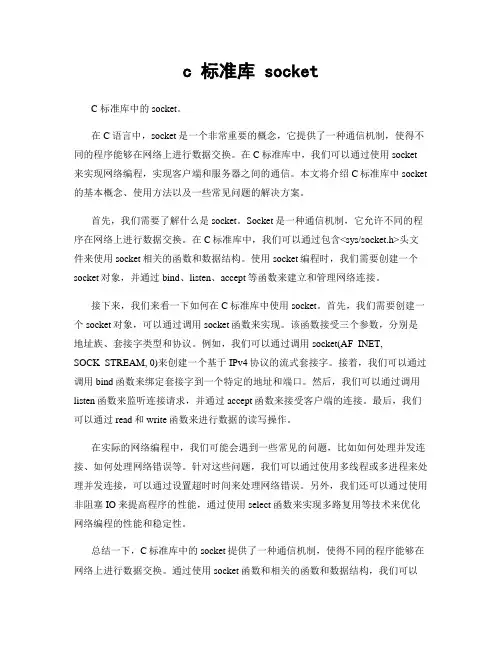 c 标准库 socket
