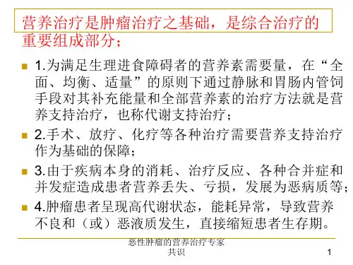 恶性肿瘤的营养治疗专家共识培训课件