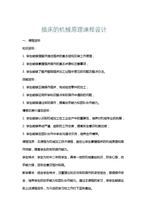 插床的机械原理课程设计