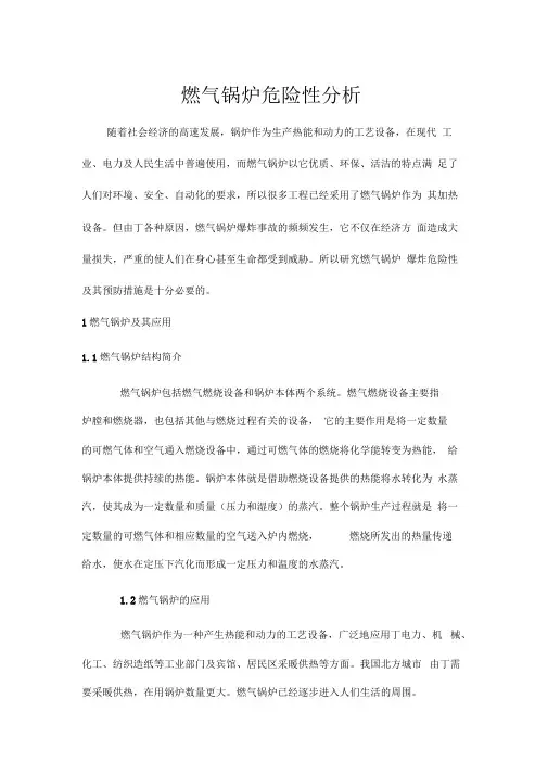 燃气锅炉危害分析备课讲稿