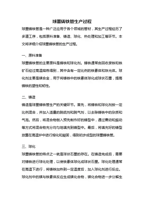 球墨铸铁管生产过程