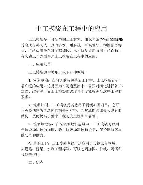 土工模袋在工程中的应用