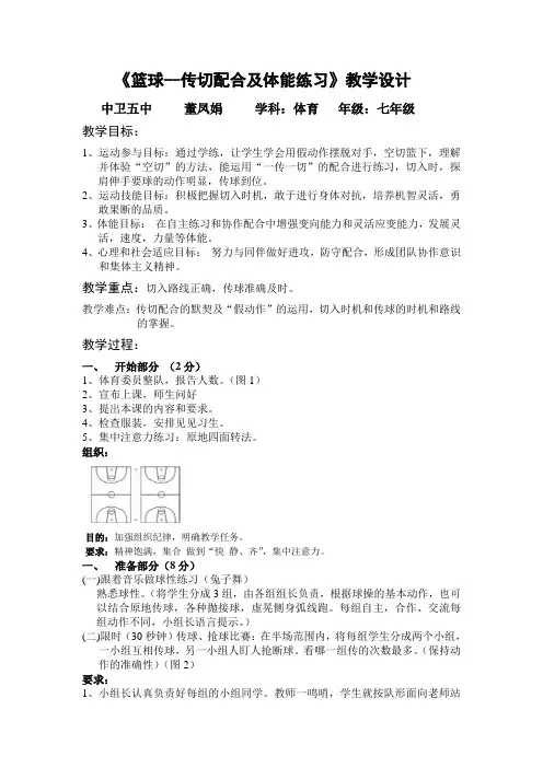 篮球传切配合及体能练习教学设计
