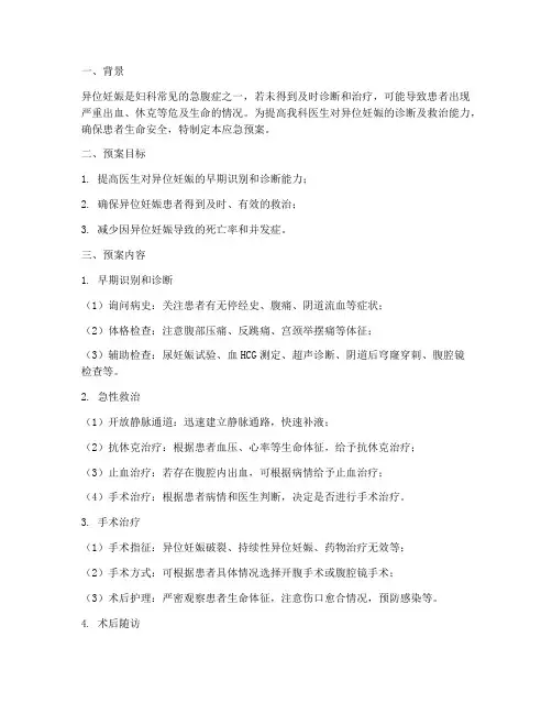 异位妊娠医生应急预案