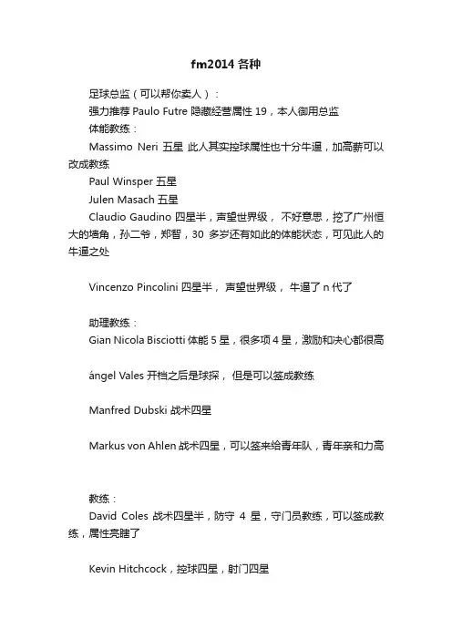 fm2014各种