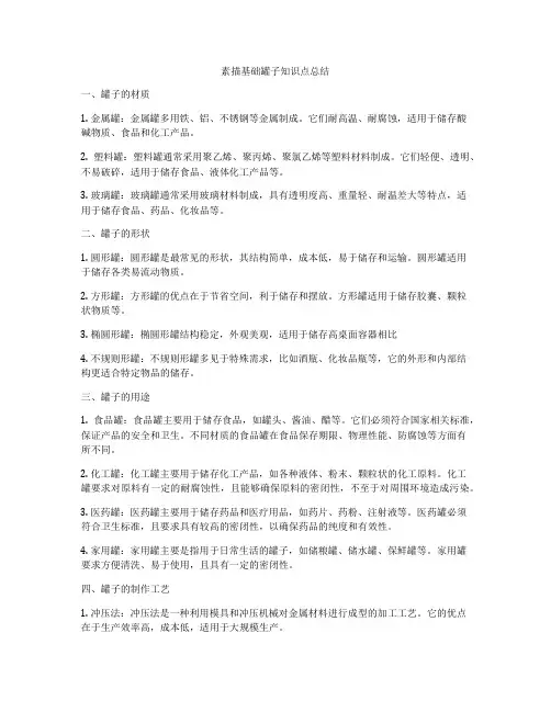 素描基础罐子知识点总结