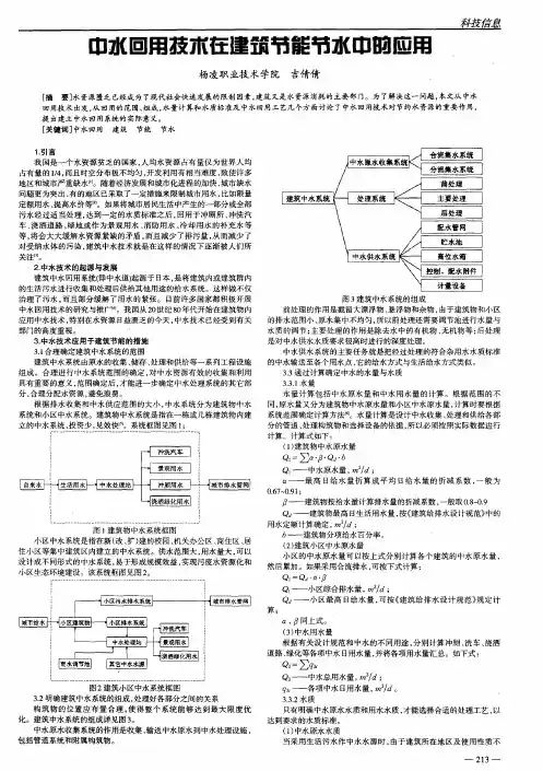 中水回用技术在建筑节能节水中的应用