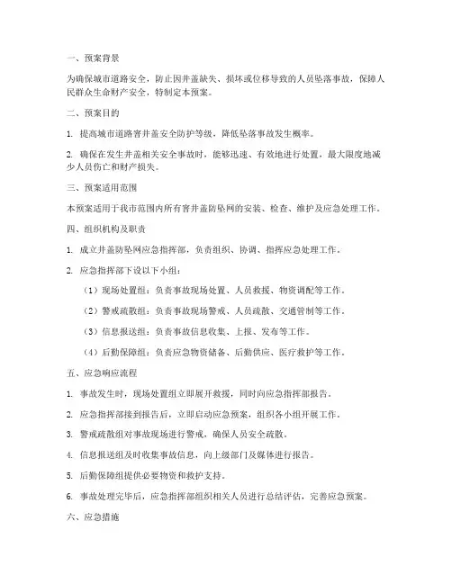 井盖防坠网应急专项预案