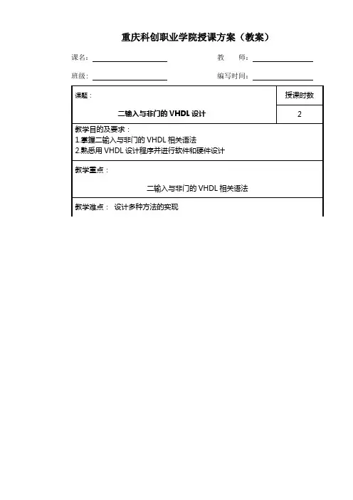 12.二输入与非门的VHDL设计