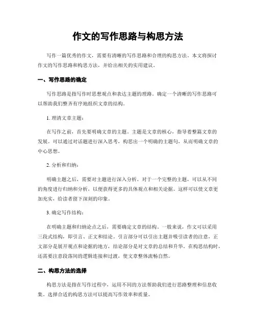 作文的写作思路与构思方法