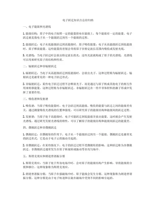 电子跃迁知识点总结归纳