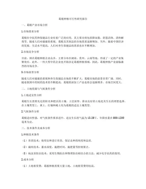 葛根种植可行性研究报告