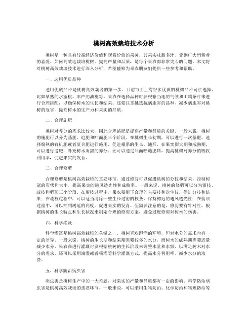 桃树高效栽培技术分析