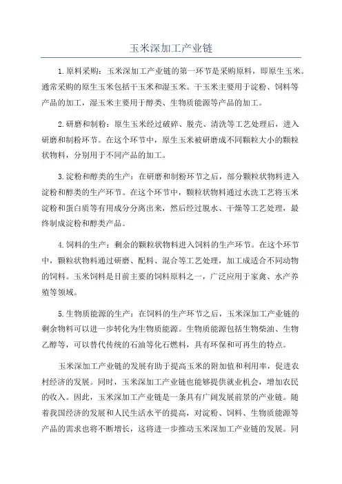 玉米深加工产业链