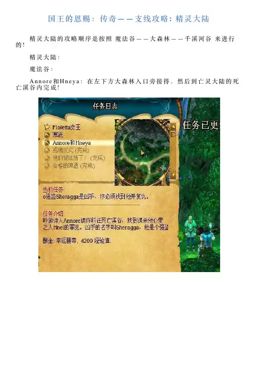 国王的恩赐：传奇——支线攻略精灵大陆