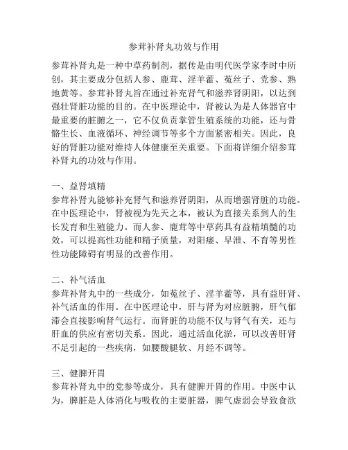 参茸补肾丸功效与作用