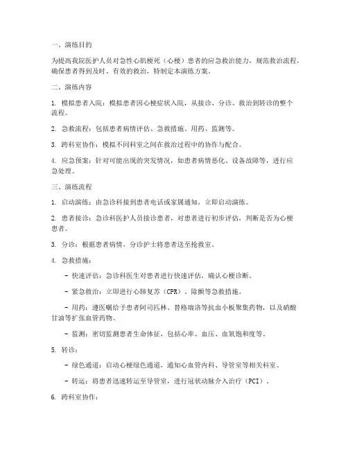 心梗入院应急演练方案及流程