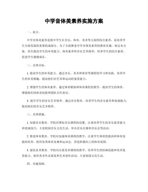 中学音体美素养实施方案