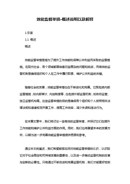 效能监督举措-概述说明以及解释