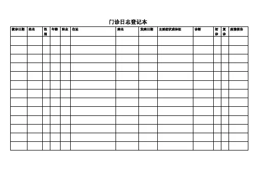 门诊日志登记本