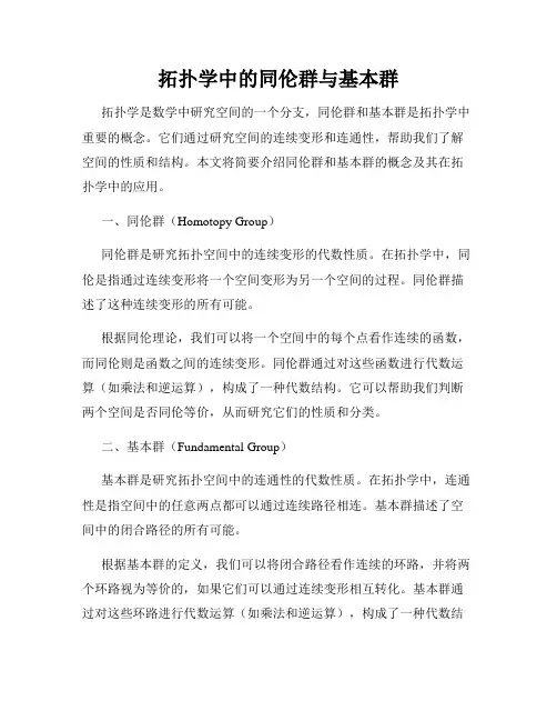 拓扑学中的同伦群与基本群