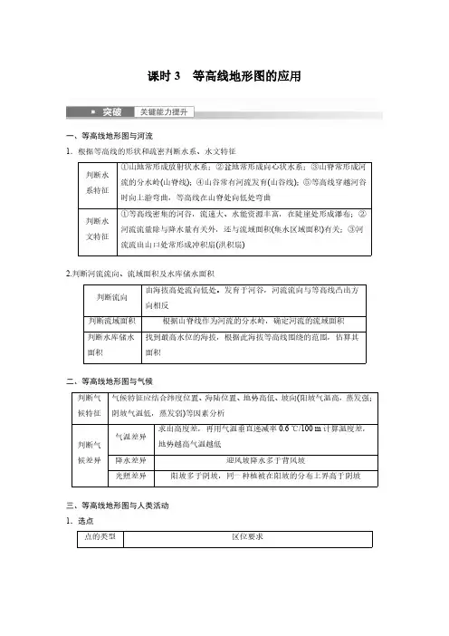 2023年高考地理一轮复习(新人教版) 第1部分 第1章 课时3 等高线地形图的应用