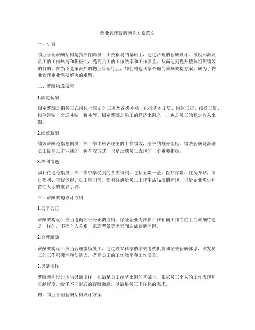物业管理薪酬架构方案范文