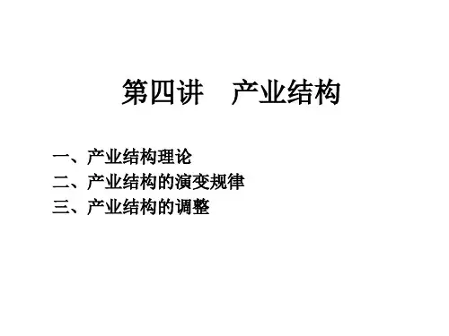 第四讲 产业结构(新)