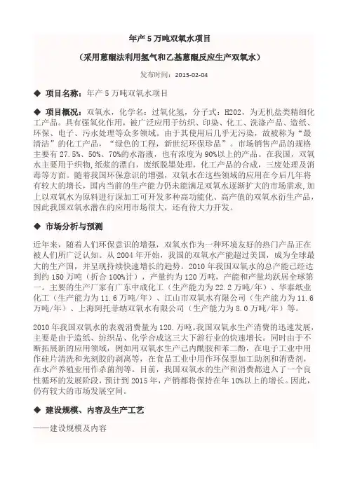 双氧水项目