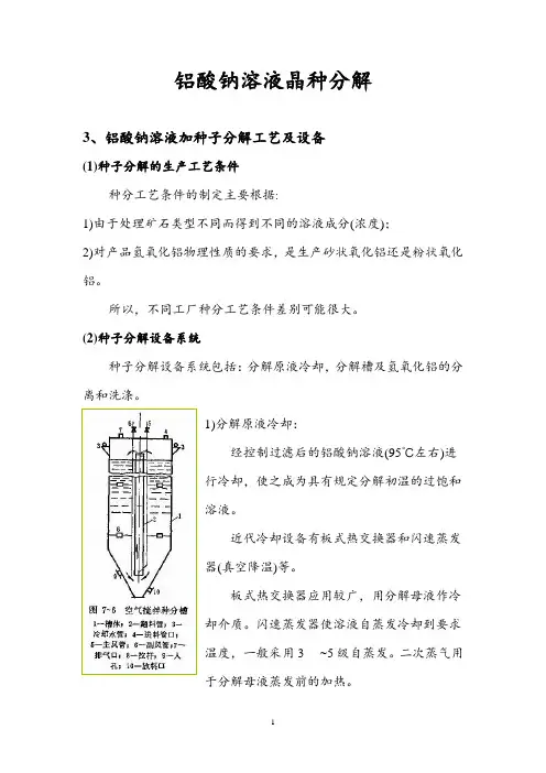 铝酸钠溶液晶种分解