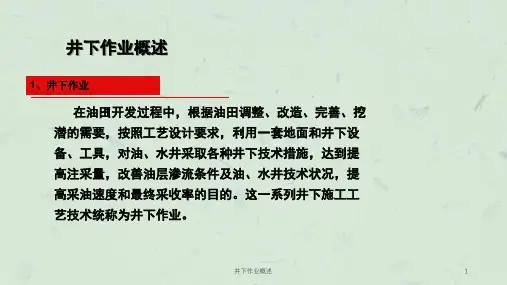 井下作业概述课件