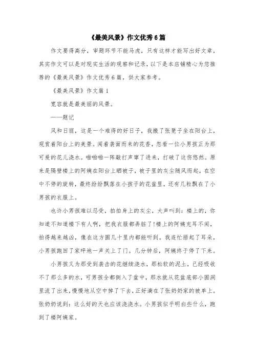 《最美风景》作文优秀6篇