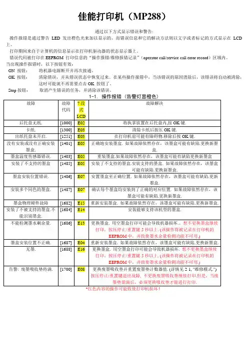 佳能打印机故障及解决 E E E E E E E E E E