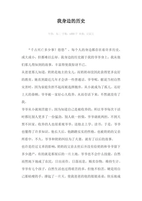 我身边的历史1000字作文