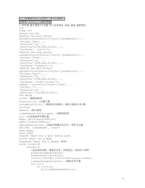2014美国数学建模竞赛 MCM A题 参考答案 元胞自动机