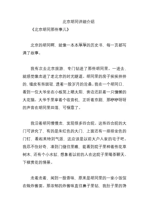 北京胡同详细介绍